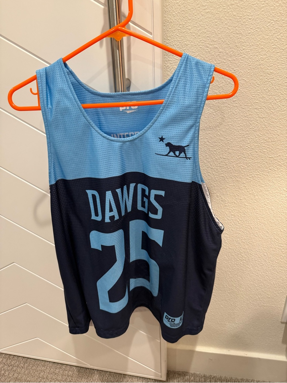 DAWGS 25 Two-Tone Basketball Jersey - Light Blue & Navy